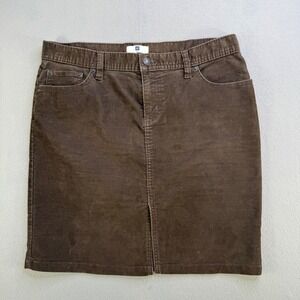 GAP Corduroy A-Line Skirt Brown‎ Size 10 Knee Length Pleated Detail